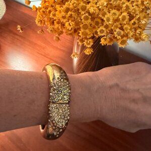Alex Bittar Gold Pave Crystal bracelt - magnetc hinge